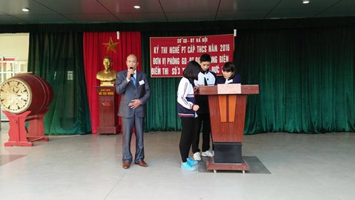 Trường THCS Đức Giang - điểm thi nghề phổ thông số 3 của quận Long Biên.